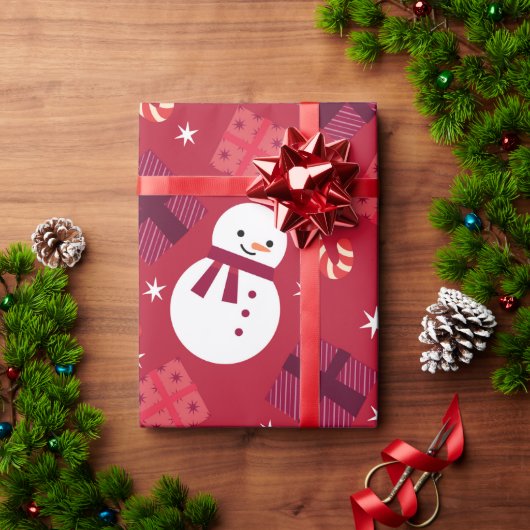 Papier Cadeau Cadeau de Noël de Snowman (Cadeau de vacances)