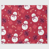 Papier Cadeau Cadeau de Noël de Snowman (Plat)