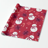 Papier Cadeau Cadeau de Noël de Snowman (Déroulé)