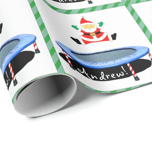 Papier Cadeau Cadeau de Noël de trampoline (Coin rond)