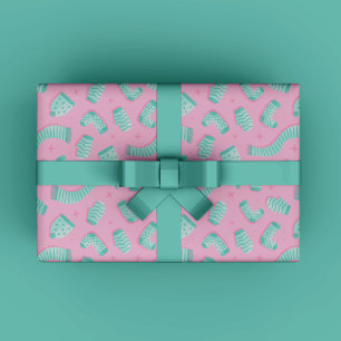 Papier Cadeau Cadeau de Noël d'hiver bleu