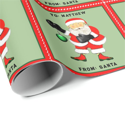 Papier Cadeau Cadeau de Noël drôle de boxe (Coin rond)