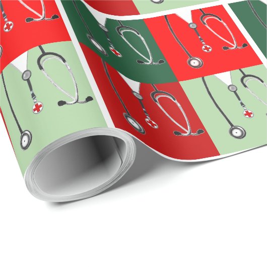 Papier Cadeau Cadeau de Noël du médecin (Coin rond)