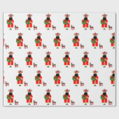 Papier Cadeau Cadeau de Noël du Père Noël mexicain (Plat)