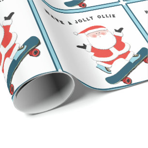 Papier Cadeau Cadeau de Noël Funny Skateboard