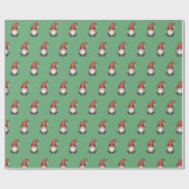 Papier Cadeau Cadeau de Noël Gnome Festive sur Fern Green (Plat)