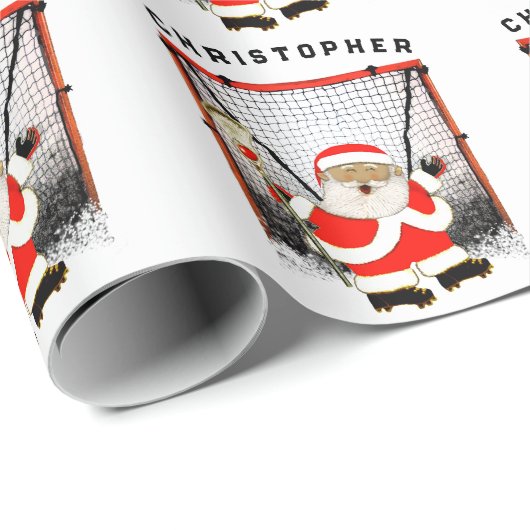 Papier Cadeau Cadeau de Noël Lacrosse (Coin rond)