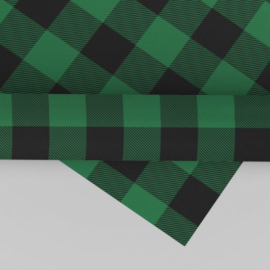 Papier Cadeau Cadeau de Noël Motif de Buffalo Vert