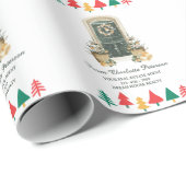 Papier Cadeau Cadeau de Noël pour client d'agent immobilier (Coin rond)