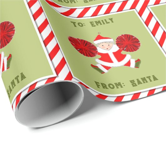 Papier Cadeau Cadeau de Noël pour meneuse de claque créative (Coin rond)