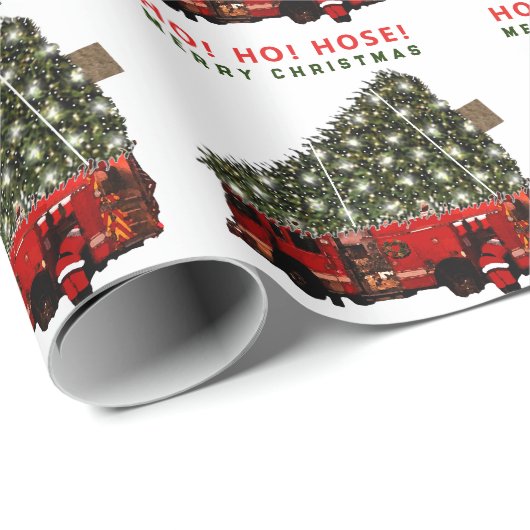 Papier Cadeau Cadeau de Noël pour pompier (Coin rond)