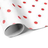 Papier Cadeau Cadeau de Noël Red Polka Dot Cadeau moderne (Coin rond)