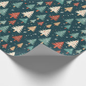 Papier Cadeau Cadeau de Noël Rouge Blanc Vert Noël Motif (Coin)