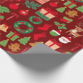 Papier Cadeau Cadeau de Noël rouge tout (Coin)