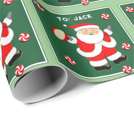 Papier Cadeau Cadeau de Noël Rugby (Coin rond)