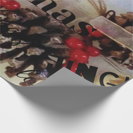 Papier Cadeau Cadeau de Noël rustique (Coin)