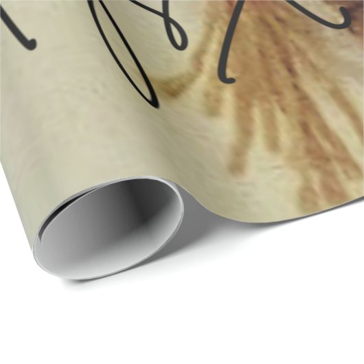 Papier Cadeau Cadeau de Noël rustique (Coin rond)