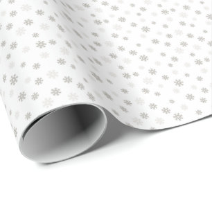 Papier Cadeau Cadeau de Noël traditionnel flocon de neige gris