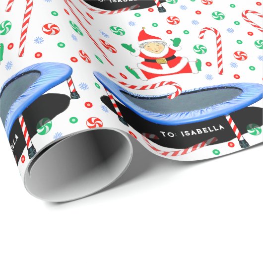Papier Cadeau Cadeau de Noël Trampoline (Coin rond)