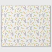 Papier Cadeau Cadeau de Pâques de lapins et carottes mignons (Plat)