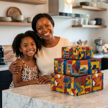 Cadeau de patchwork de quilt abstrait pour Afro-Am