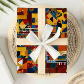 Papier Cadeau Cadeau de patchwork de quilt abstrait pour Afro-Am