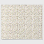 Papier Cadeau Cadeau de petits arbres de Noël modernes en or (Plat)