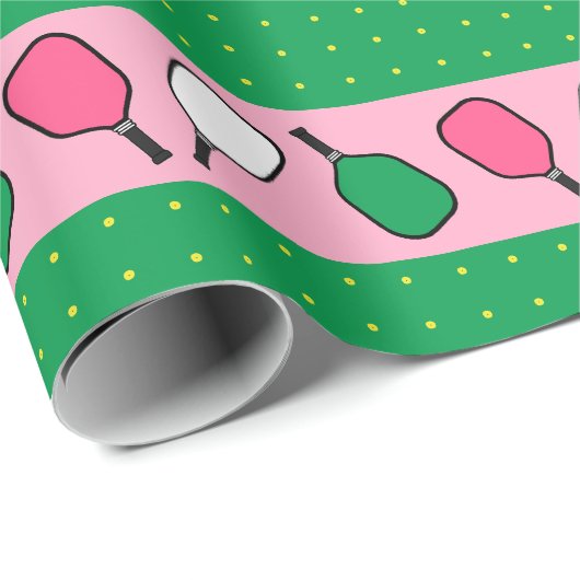 Papier Cadeau Cadeau de pickleball (Coin rond)