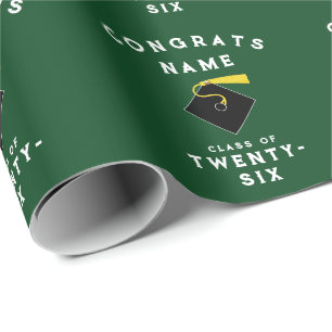 Papier Cadeau Cadeau de remise des diplômes verte 2026