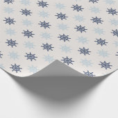 Papier Cadeau Cadeau de roue marine bleu et bleu clair (Coin)