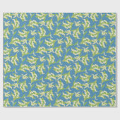 Papier Cadeau Cadeau de style Art nouveau, Lys on Blue (Plat)