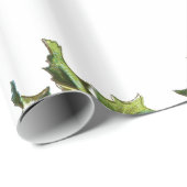 Papier Cadeau Cadeau de style rétro Holiday Holly (Coin rond)