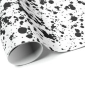 Papier Cadeau Cadeau de tache d'encre noire (Coin rond)