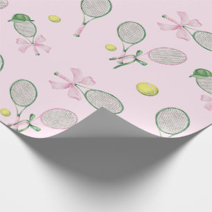 Papier Cadeau Cadeau de Tennis Coquette Rose