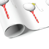 Papier Cadeau Cadeau de vacances de golf (Coin rond)