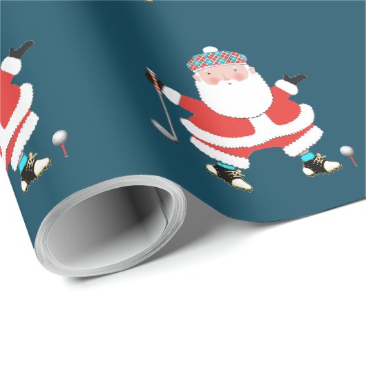 Papier Cadeau Cadeau de vacances de golf (Coin rond)