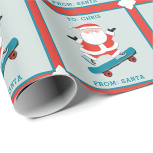 Papier Cadeau Cadeau de vacances de skateboard