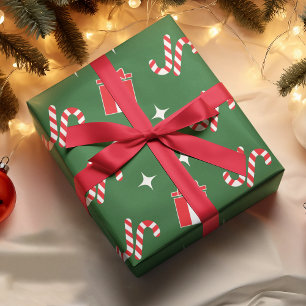 Papier Cadeau Cadeau de vacances Joyeux Noël Vert & Rouge