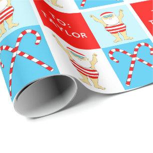 Papier Cadeau Cadeau de vacances personnalisé pour nageur de nat