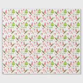 Papier Cadeau Cadeau de vacances pour skieur de ski (Plat)