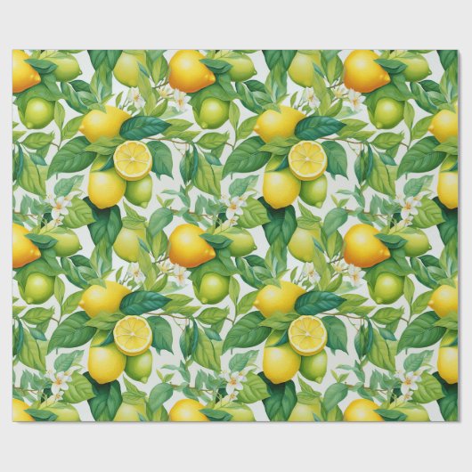 Papier Cadeau Cadeau de verdure de verger de citron (Plat)