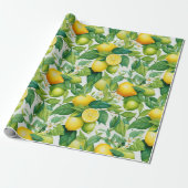 Papier Cadeau Cadeau de verdure de verger de citron (Déroulé)