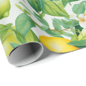 Papier Cadeau Cadeau de verdure de verger de citron (Coin rond)