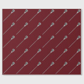 Papier Cadeau Cadeau d'équipe de crosse marron (Plat)