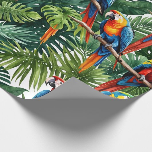 Papier Cadeau cadeau d'oiseau de perroquet de macaw tropicale Pa (Coin)