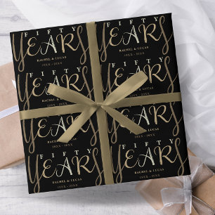 Papier Cadeau Cadeau du 50e anniversaire du Mariage d'or