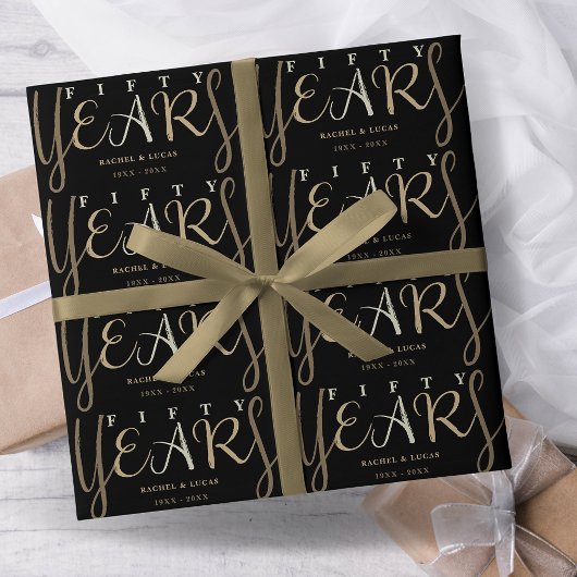 Papier Cadeau Cadeau du 50e anniversaire du Mariage d'or