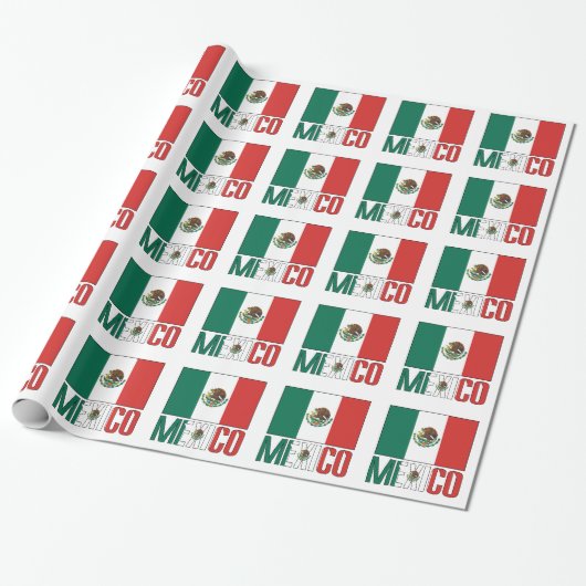 Papier Cadeau Cadeau du Drapeau mexicain (Déroulé)