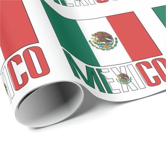 Papier Cadeau Cadeau du Drapeau mexicain (Coin rond)