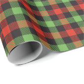 Papier Cadeau Cadeau élégant Rouge et Vert Lumineux (Coin rond)